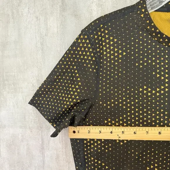 Gymshark Shirt Mens XS Yellow Volt Geometric Athleisure Fitness Gym Workout - Picture 8 of 14